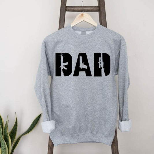 Dad With Gun Sweatshirt, Guns Lover Daddy Hoodie, Second Amendment Sweatshirt, Gun Enthusiast Sweater For Husband, Veteran Father Birthday Hoodie.