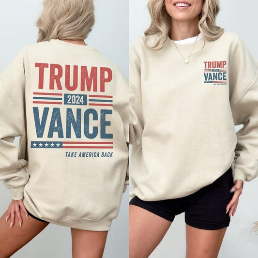Daddy Vance 2024 Sweatshirt, 2 Sides Daddy Merch MAGA Sweater, Supporter Gift, Election Campaign Republican Gifts
