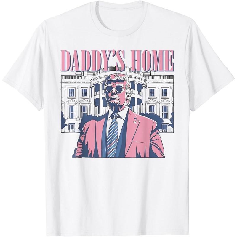 Daddy's Home Trump Pink 2024 Maga 2024 Trump Return 45 47 T-Shirt made in usa Hoodie, Sweatshirt | DripVista.com