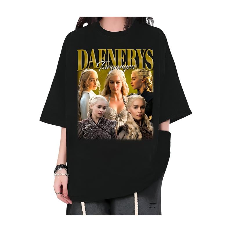 Daenerys Targaryen T-Shirt, Daenerys Targaryen Tees, Hip hop Shirt, 90's Fans Gift Hoodie, Sweatshirt | DripVista.com