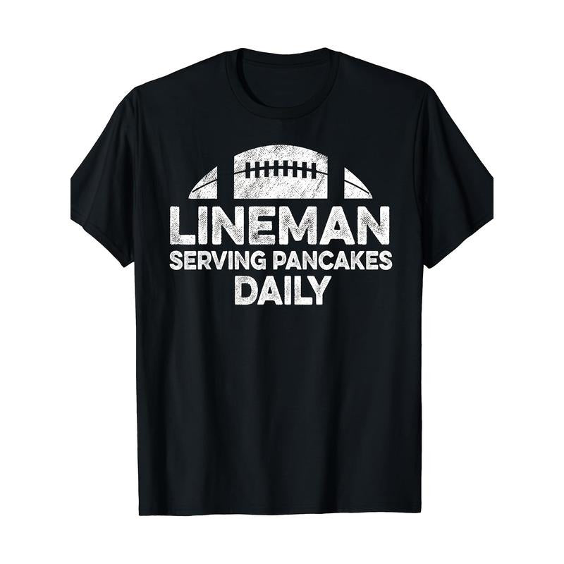 Daily wear gift preferred men's crewneck T-shirt, linebackers daily supply pancake football offensive lineman T-shirt,...