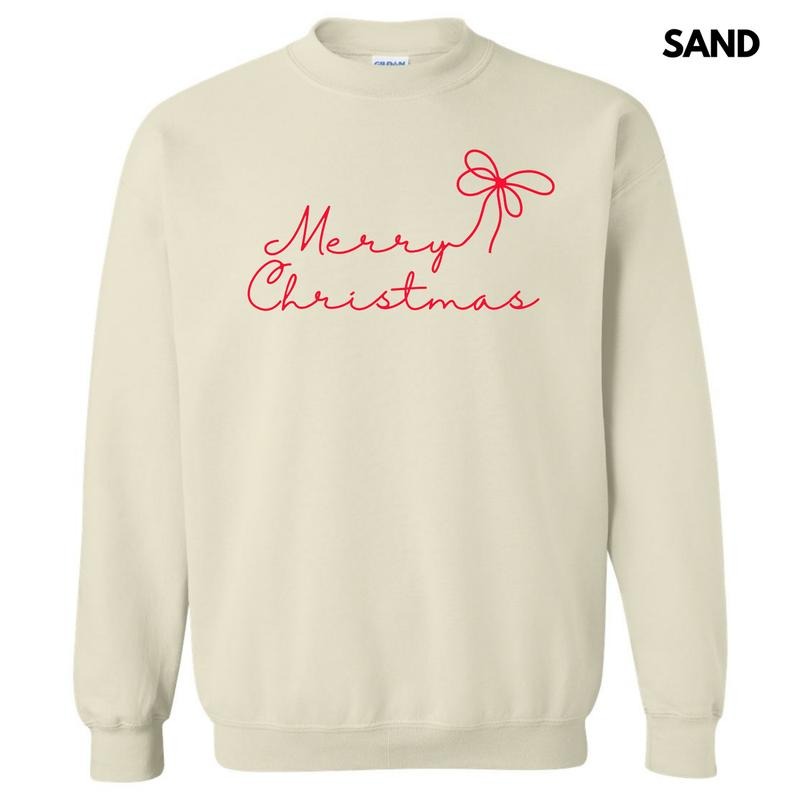 Dainty Script Red Merry Christmas Sweatshirt 'NLB'