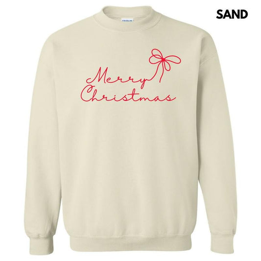 Dainty Script Red Merry Christmas Sweatshirt 'NLB'