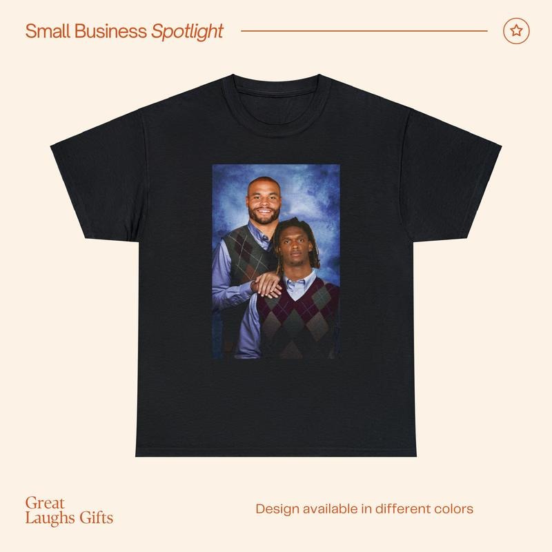 Dak Prescott CeeDee Lamb Dallas Cowboys Funny T-Shirt, Christmas Gift Fathers Day Unisex Heavy Cotton T-Shirt