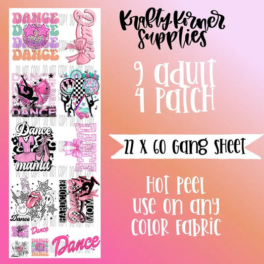Dance DTF Transfer Gang Sheet, 22 x 60