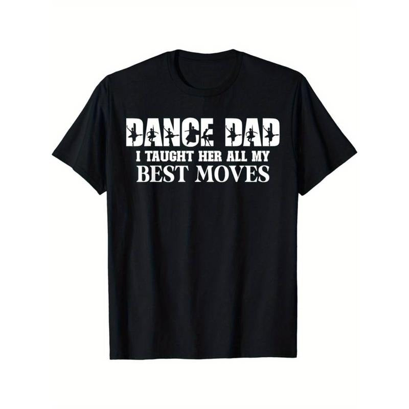 [Dance Dad T-Shirt] Funny Dance Dad T-Shirt, Dance Dad Swoosh Taught Her Spiky hair fighters My Best Moves Menswear Top...