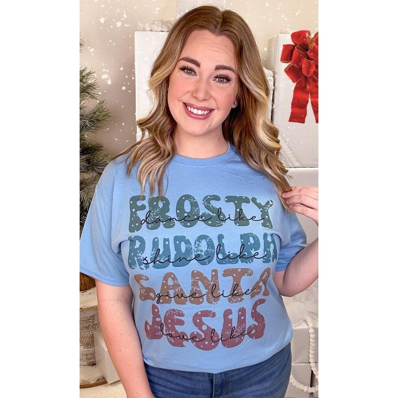 Dance Like Frosty Love Like Jesus Graphic T-Shirt Hoodie, Sweatshirt | DripVista.com