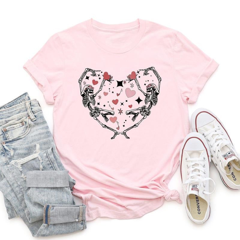 Dancing Skeletons, Heart, Super Soft Tshirt, Valentine's Day Hoodie, Sweatshirt | DripVista.com