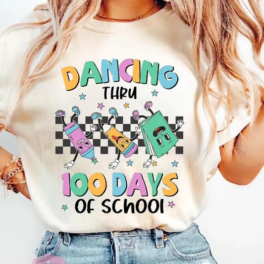 Dancing Thru 100 Days Of School Shirt, Teacher Shirt, 100 Magical Days Shirt, Back To School Shirt, Funny Teacher Shirt, Gift For Teacher