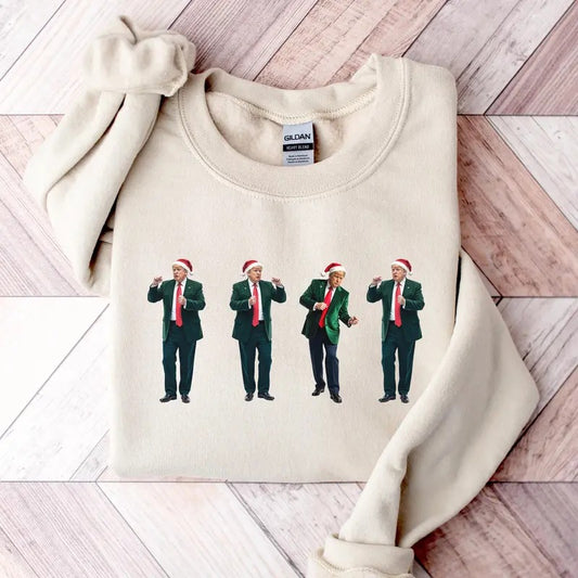 Dancing Trump Christmas Shirt, Trump Dance Shirt, Trump Christmas Sweatshirt, Santa Trump 2024 Sweatshirt