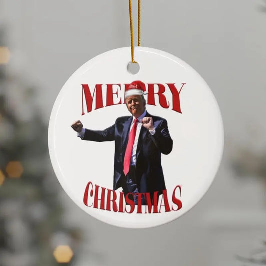 Dancing Trump Ornament, Christmas Republican Ornament, Conservative Gift, Trump Christmas Ornament Gift, Trump Ornament, Ceramic Ornaments