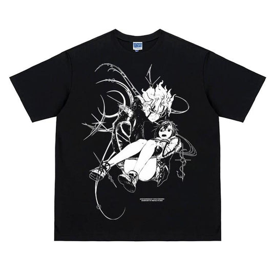 Dandadan "Princess Carry" Vintage Oversized Tee Anime T-shirt 100% Cotton Original Design Men's Top Streetwear Casual Menswear Tshirt