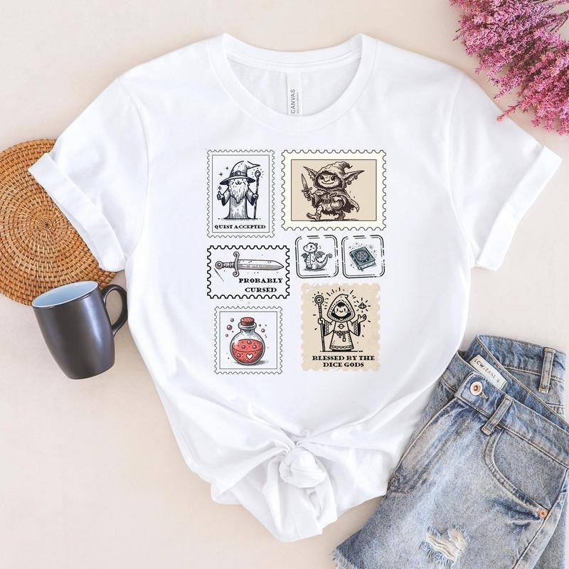 Dandd TShirt, Doodle Graphic Mens Or WomenS Dnd Shirt, Lightning Bolt Dnd Shirt, Funny D&D Shirt Rpg Players, Dungeon Master Gift, Fantasy