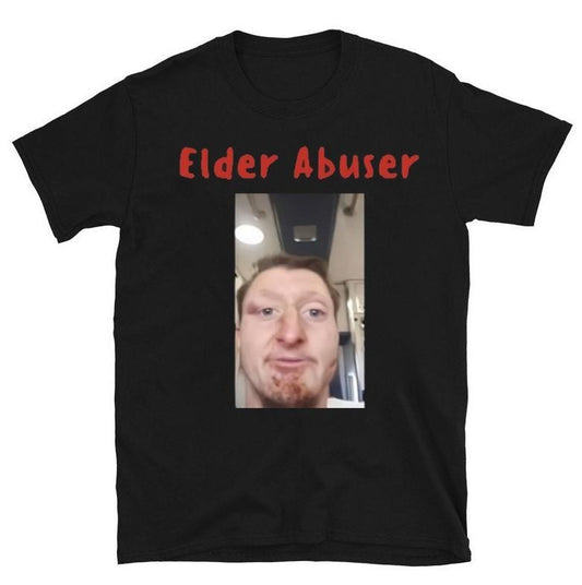 Daniel Larson Elder Abuser-Unisex T-Shirt Featuring Bold and Controversial Meme Design