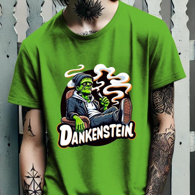 Dankenstein Tee Halloween Shirt Funny Frankenstein Top Spooky Season Monsters  Tee  Smoker Shirt 420  Shirt Hoodie,...