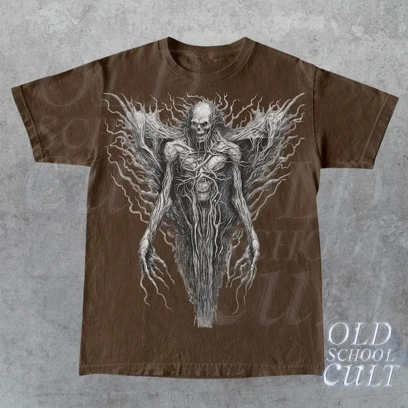 Dark Art T-Shirt, Vintage Horror Graphic Shirt, Horror Goth Aesthetic Tee, Dark Academia Shirt, Monster Shirt, Black...