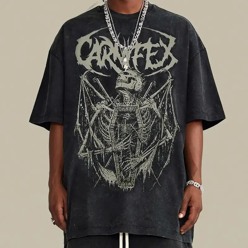 Dark Grunge Carnifex Satanic Skull Top vintage Goth  Shirt