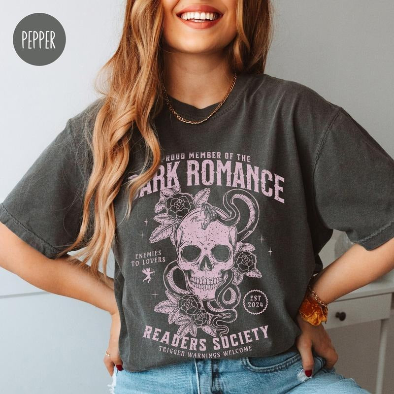 Dark Romance Readers Society Shirt for Romance Reader Dark Academia Shirt for Smut Reader Oversized Bookish Shirt for Her Dark Romance Merch