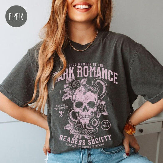 Dark Romance Readers Society Shirt for Romance Reader Dark Academia Shirt for Smut Reader Oversized Bookish Shirt for Her Dark Romance Merch