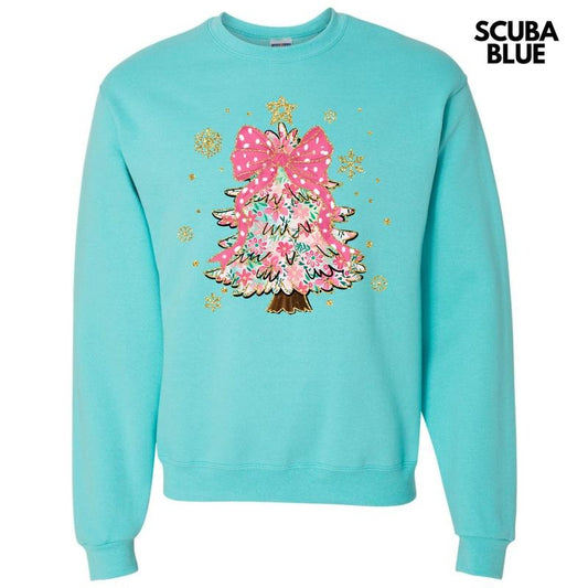 Darling Floral Christmas Tree Sweatshirt 'NLB'