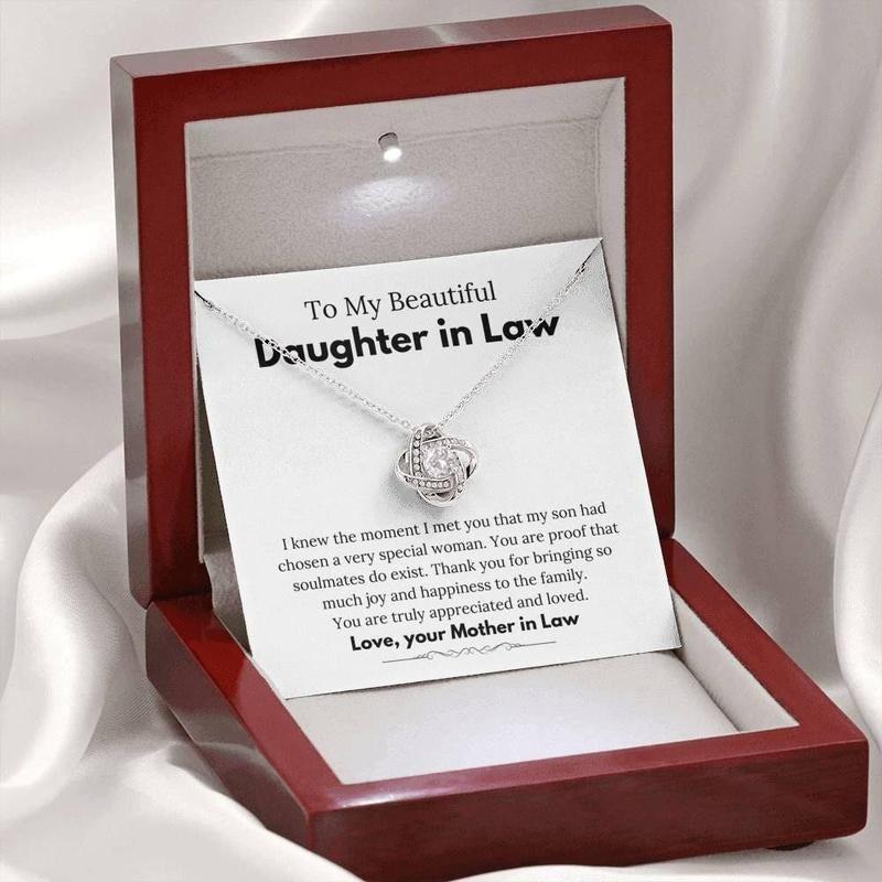 Daughter In Law Gift From Mother In Law Necklace, Birthday Gift From Mother In Law, Necklace With Message Card, Gift For Daughter In Law, Jewelry Gift, Necklace With Gift Box, Gifts For Birthday