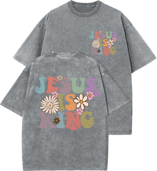 Daughter Of The King Unisex Washed T-Shirt, Christian t shirts, Vintage 90s Graphic Tee, Gift Top Womenswear Cotton Mineral Color