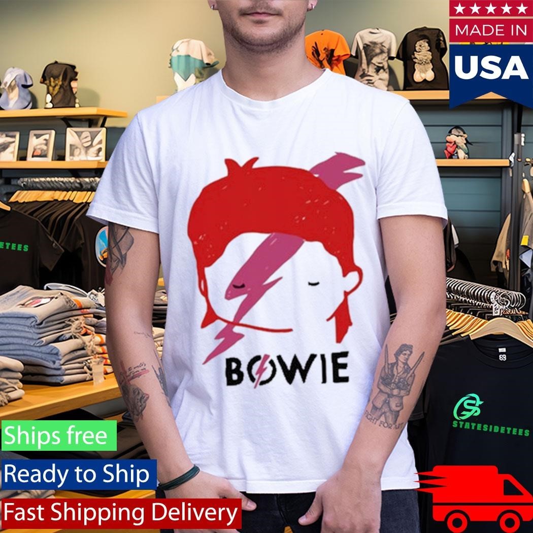 David Bowie Aladdin Sane Lightning Bolt Sketch Shirt