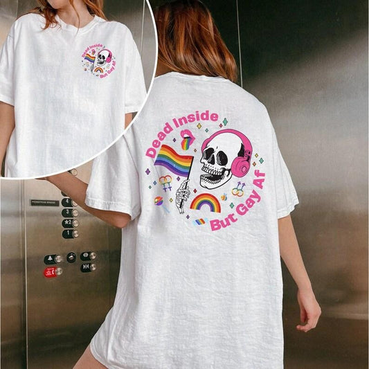Dead inside but gay T Shirt Hoodie Sweater, Love is Love shirt, LGBT Skeleton shirt , LGBTQ shirt gay Lesbian Shirt Vintage