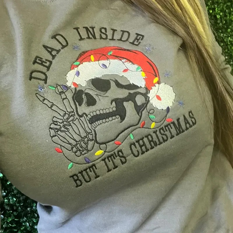 Dead inside embroidery sweater T-Shirts, Hoodie, Sweatshirt | DripVista.com