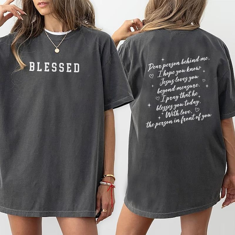 Dear Person Behind Me Shirt, Blessed Tshirt,  Mental Health Matters Tee, Kindness Top For Women, Comfort Fit Womenswear...