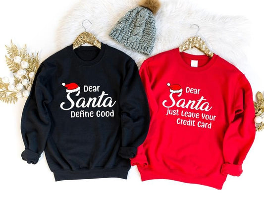 Dear Santa Group Sweatshirt, Matching Family Christmas Party Sweater, Friends X-mas Group Hoodie, Unisex Christmas Sarcastic Sweater, Sibling Christmas.