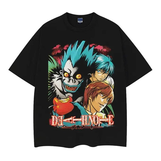 Death Note "Ryuk" Vintage Oversized Tee Anime T-shirt 100% Cotton Original Design Men's Top Streetwear Casual Crewneck Menswear Tshirt Tropical