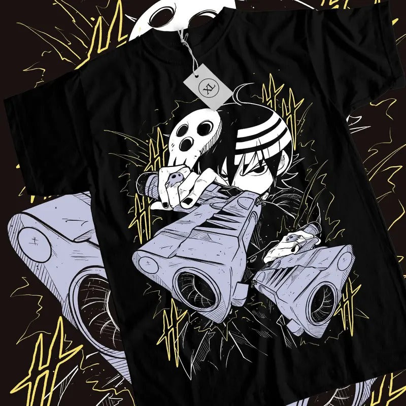 Death the Kid T-Shirt S-4XL Soul Eater Japanese Black Star Girl Funny Shirt Tshirt S-4XL