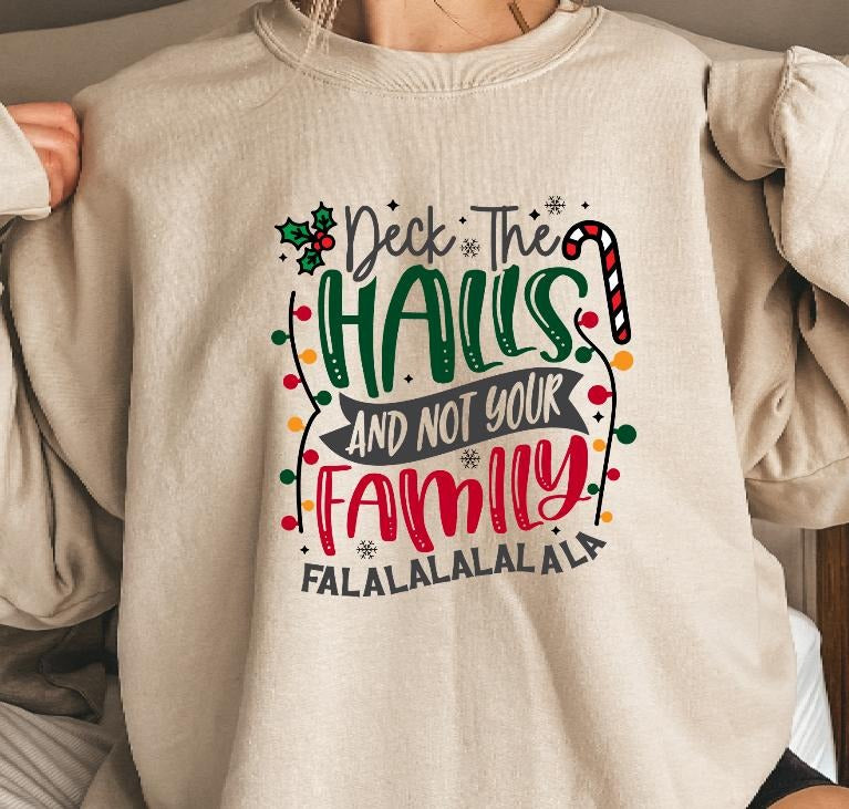 Deck the Halls Christmas Sweatshirt T-Shirts, Hoodie | DripVista.com