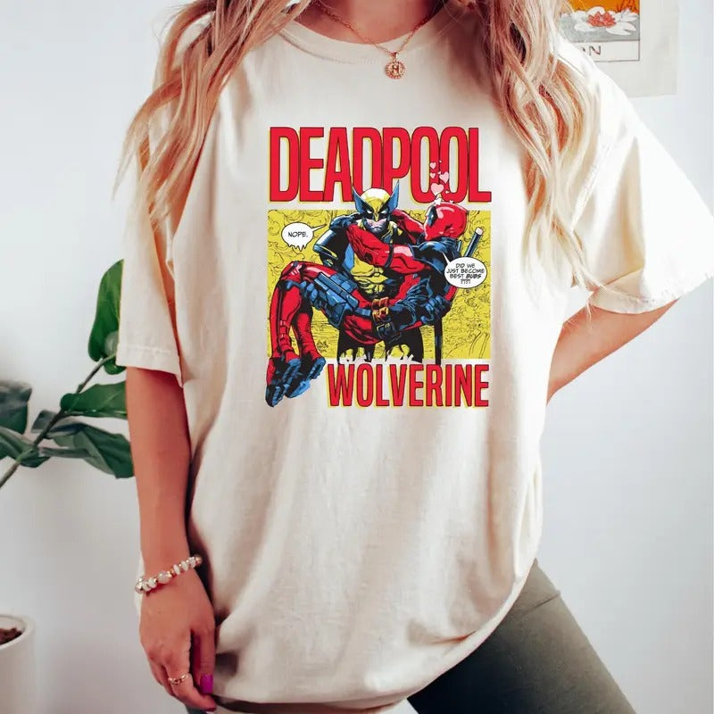 Dedpool Wolverne Shirt, Cute Wolverie Dedpool 3 Movie Tee, Superhero Friends Shirt, Funny Men's And Women's Dedpool Tee, Viral Tee, Unisex Short Sleeve Tee Shirt