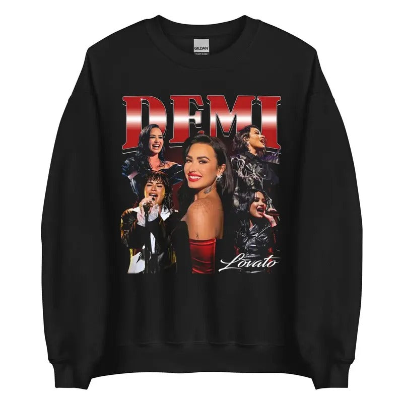 Deemi Lovatoo Vintage Bootleg Tee, Pop Culture, Fan Merch, Unisex Sweater Pullover Tee