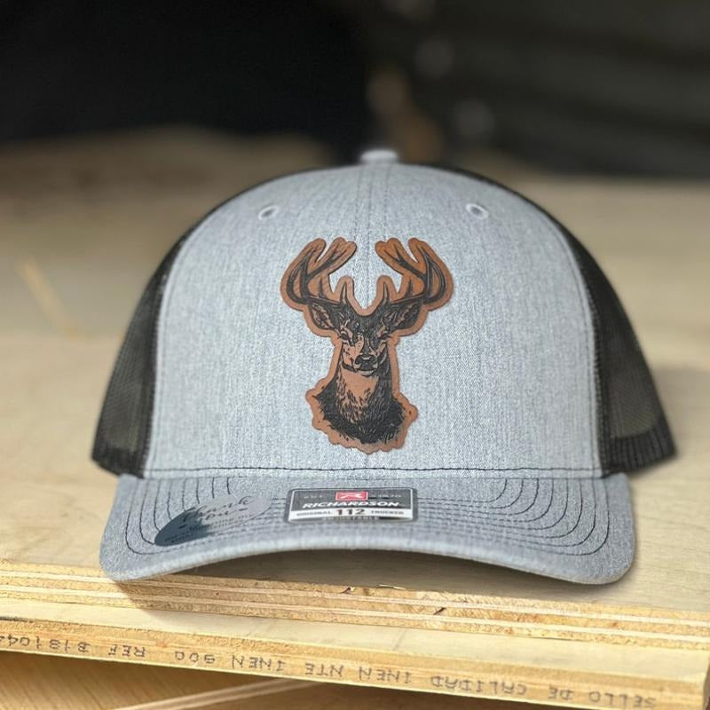 Deer Hat Richardson Leather Patch Deer Hunter Hat White Tail Buck Patch T-Shirts, Hoodie, Sweatshirt | DripVista.com