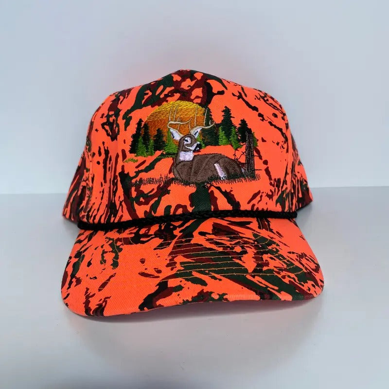 Deer scene Vintage Orange Camouflage Snapback Hat Cap Custom Embroidery T-Shirts, Hoodie, Sweatshirt | DripVista.com
