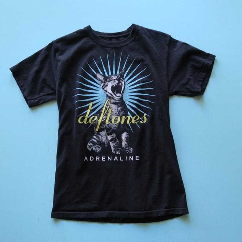 Deftones Men Adrenaline Cat Growl Starburst T-shirt Black Gildan Tshirt