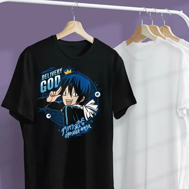 Delivery God T shirt, Yato, Anime, Noragami, Yukine, Hiyori, Delivery God, Cute Unisex Full Size