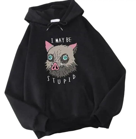 Demon Slayer Inosuke I may be stupid Hoodie Anime Men Women Sweatshirt Pullovers