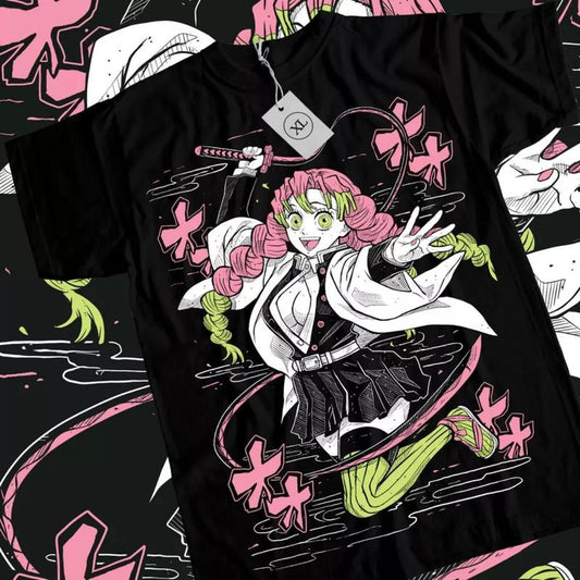 Demon Slayer KnY Anime T-shirt & Sweatshirt, Mitsuri Kanroji Kawaii Waifu Graphic Tee, Anime Manga Lover Gifts Ball Cotton