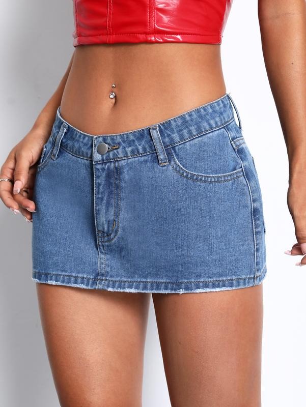 Denim Mini Skirt Y2k Trendy Low Waisted Straight Hem Short Jean Skirts T-Shirts, Hoodie, Sweatshirt | DripVista.com