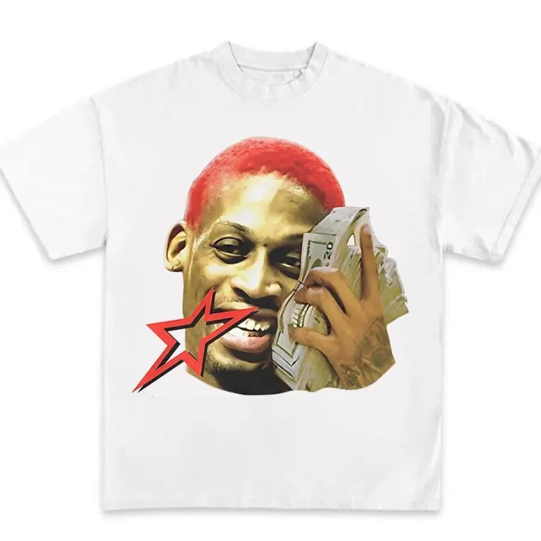 Dennissss Rodmannn RED Star Tee, Timeless Rap Tee Hoodie, Sweatshirt | DripVista.com