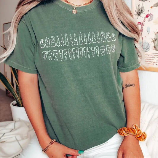 Dental Shirt, Gift for Dentist, Dental Hygienist Comfort colors Tee, Teeth Shirt, Dental Student Shirt Underwear Lady Cotton Fabric Top Womenswear Garment Soft