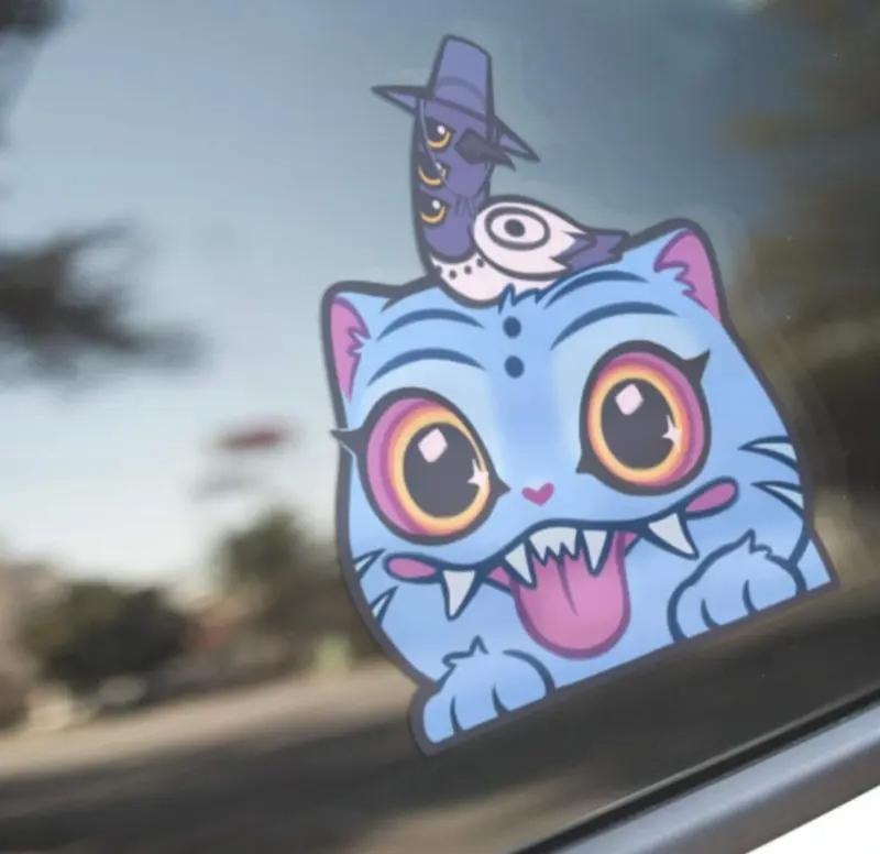 Derpy Tiger & Sussie Bird Vinyl Decal, K-Pop Demon Hunters Sticker Decorative Sticker, Gift