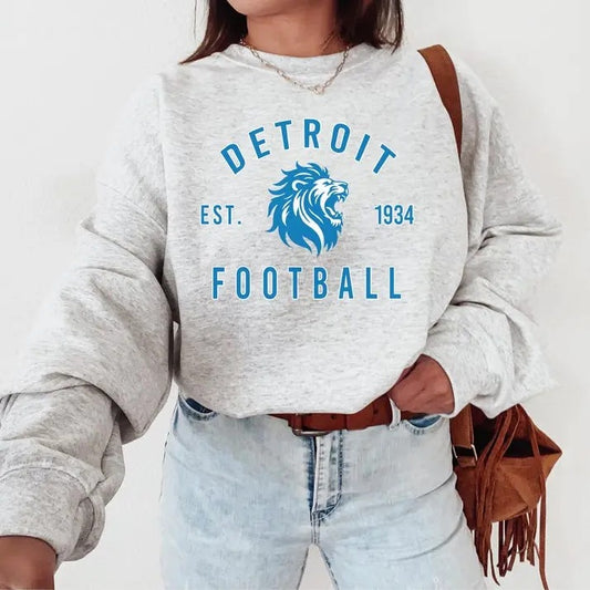 Detroit Football Crewneck Sweatshirt, Lions Sweatshirt, Detroit Fans Gift