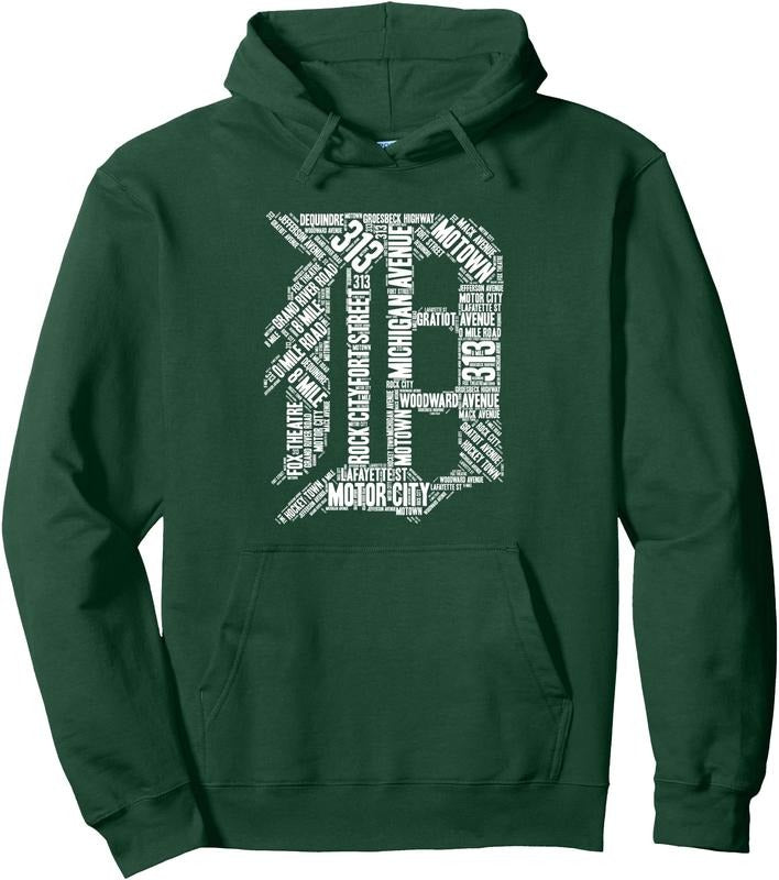 Detroit Graphic D Hoodie | Unisex Hooded Sweatshirt, Size S-3XL T-Shirts | DripVista.com