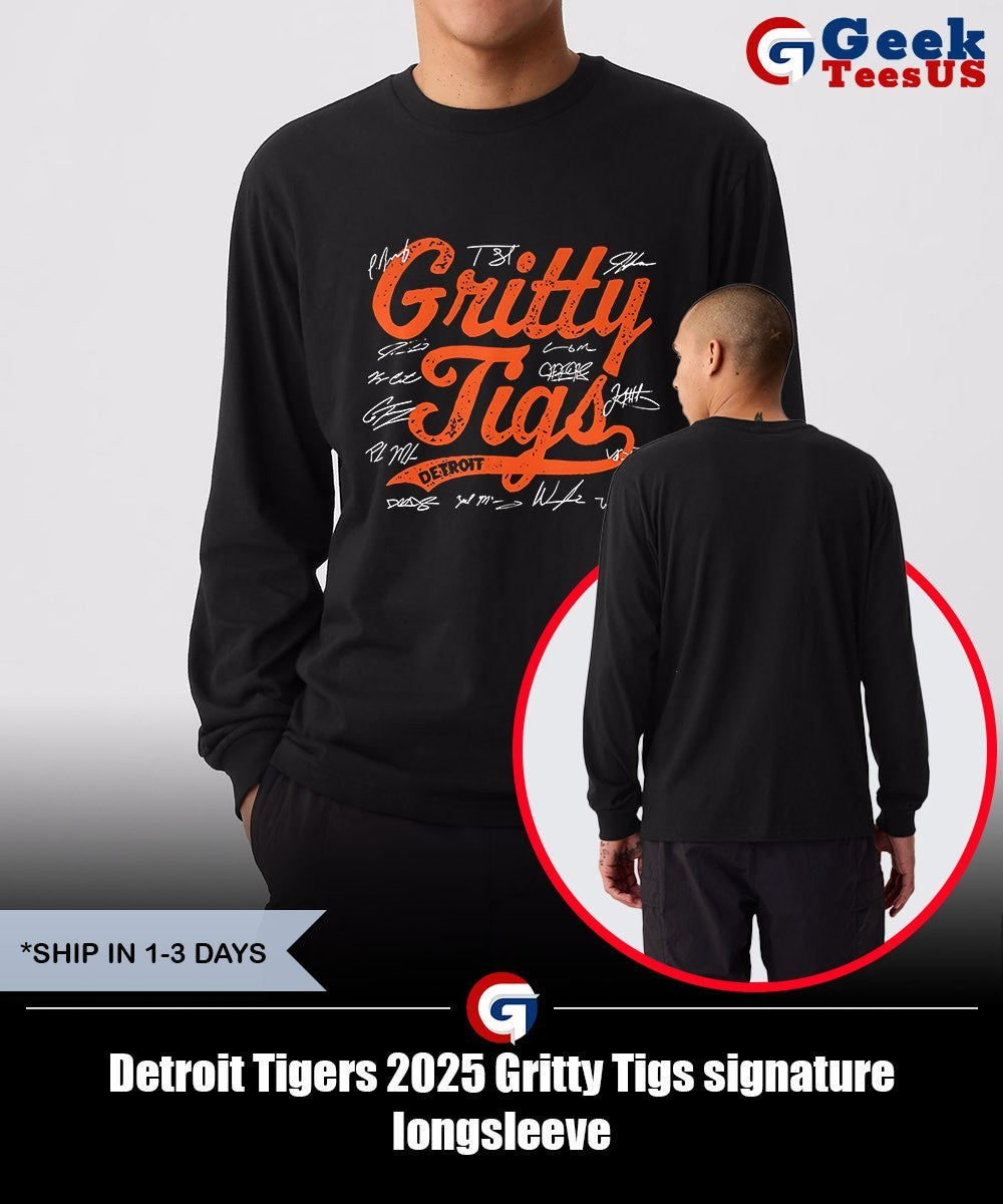 Detroit Tigers 2025 Gritty Tigs signature shirt