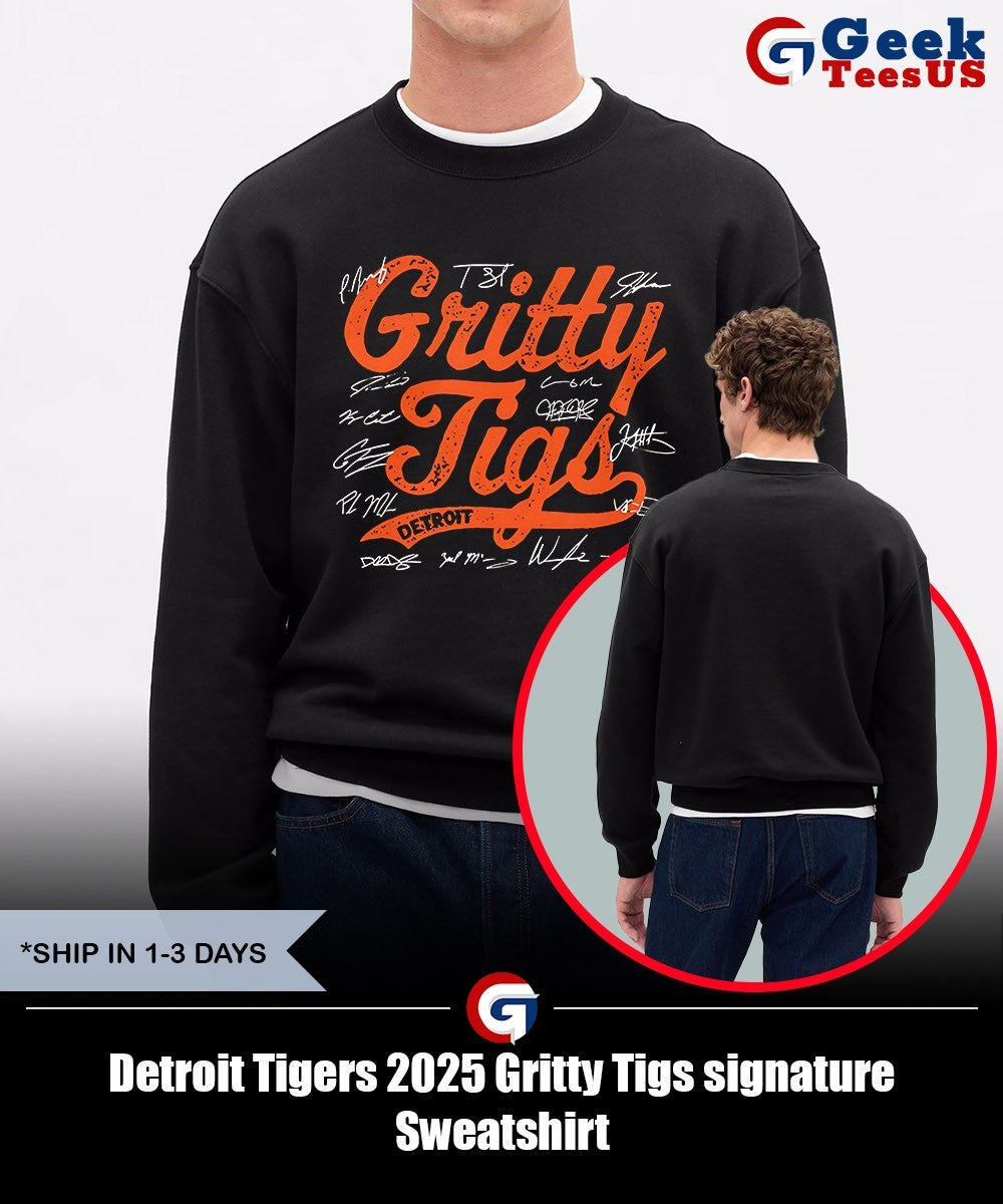 Detroit Tigers 2025 Gritty Tigs signature shirt